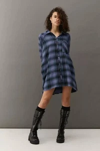 Urban Outfitters UO Damen BDG Ashley kariertes Hemdkleid S Flanell Goth Academia - Bild 1 von 13