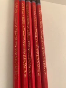 General's USA 705 Vintage Bleistifte Menge (5) rot Carlo Weld Kimberly farbig - Bild 1 von 4