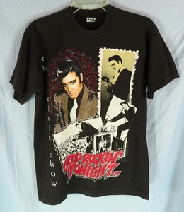 Vintage 1994/93 schwarzes Elvis Presley T-Shirt SINGLE STITCH Good Rockin Tonight Show M - Bild 1 von 4