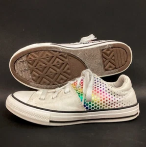 Converse All Star - Girl's Sz 1 - Iridescent Rainbow Dot Madison Shoes - 666308F - Picture 1 of 8