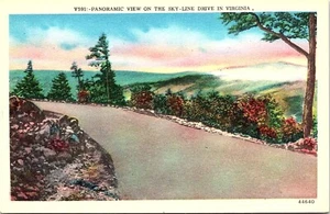 Tarjeta postal de Virginia VA con vista panorámica SKYLINE DRIVE - Imagen 1 de 2