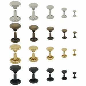 Hohlnieten Doppelkopf Stahl, Nieten für Leder Taschen Doppelnieten Ziernieten - Bild 1 von 7