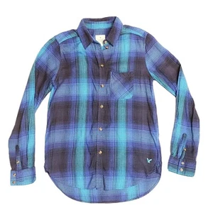 Camisa a Cuadros American Eagle XS Para Mujer Vintage Novio Algodón Manga Larga Top - Imagen 1 de 7