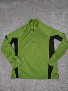 REI Sweater Mens Medium Green Half Zip Pullover Hiking Outdoor Made in USA - Picture 1 of 6