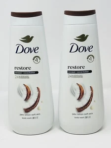 Loción Dove Restore Coco + Manteca de Cacao 24 horas - Jabón Corporal Piel Suave 20 fl oz Nuevo - Imagen 1 de 8