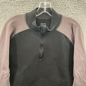 Marmot 1/4 Zip Pullover Women Extra Large Long Sleeve Top Gray Black Hike Hiking - Picture 1 of 13