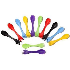 12 Pcs Plastic Sporks 3-In-1 Travel Utensils for Outdoor Camping Picnic - Picture 1 of 7