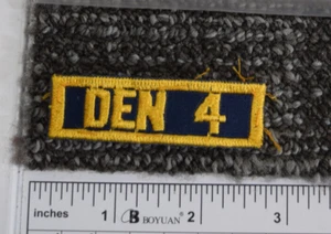 Cub Scout BSA Den Number 4 Uniform Shirt Sleeve Patch Blue Gold Boy MV489 - Picture 1 of 2