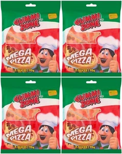 4x Gummi Zone Mega Pizza Sin Gluten 7 Rebanadas Caramelo Gomoso 90g - Imagen 1 de 4