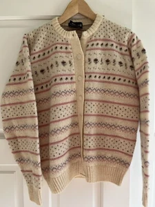 Vintage Maban of Scotland Ivory Wool Sweater One Size Fits All Grandma Core - Picture 1 of 5