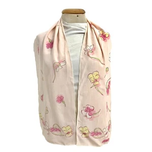 SALVATORE FERRAGAMO FLORAL PINK Silk scarf 60/12 in MADE IN ITALY #A39 - Picture 1 of 9