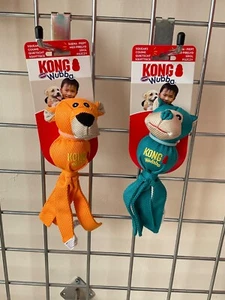 KONG WUBBA BALLISTIC FRIEND S. ORANGE & TURQUOISE. 2 X DOG TOYS.NEW - Picture 1 of 1