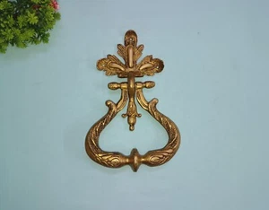 Floral Inspired Door Knocker Hardware Brass Royal Art Work Door Bell Decor CA897 - Picture 1 of 8