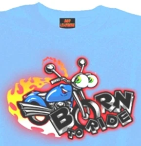 Motorcycle Boys Tshirt Born to Ride Biker Blue Short Sleeve New 12month 2T 4T - Picture 1 of 3
