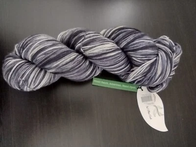 The Fiber Seed Yarn Sprout Wool Blend Black Gray THUNDER 480yds Fingering Weight - Image 1 of 4
