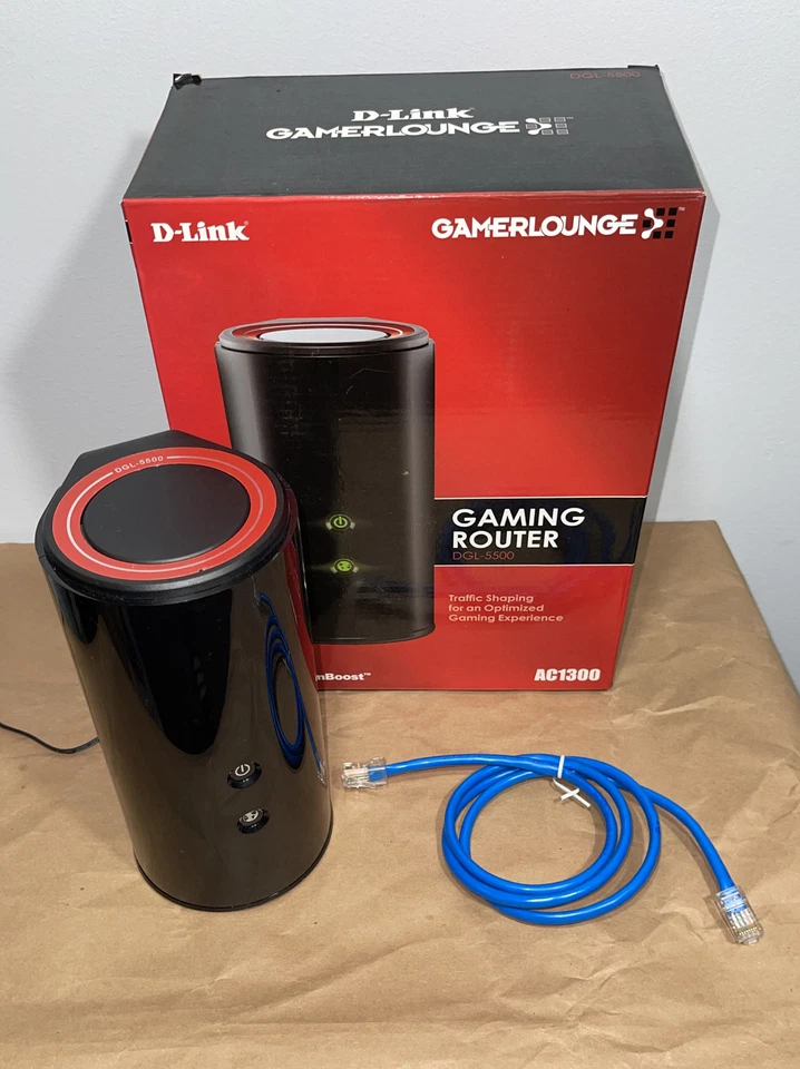 D-Link Wireless AC Gaming Router 1300Mbps Dual-Band Gigabit StreamBoost DGL-5500 - Image 1 of 4