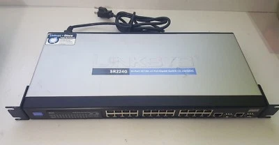 Cisco Linksys SR224G 24-Port 10/100 +2 Port Gigabit Switch +2 miniGBIC - Image 1 of 4