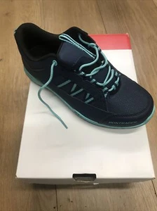 BONTRAGER SSR Women's MTB Bike Shoes - Nautical Navy/Miami Green / UK 3 - Picture 1 of 4