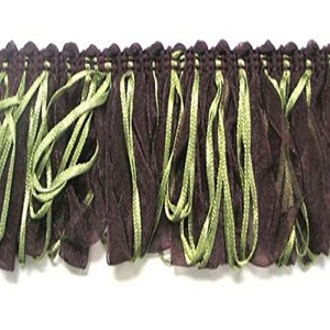 Trims by the Yard Loop Ribbon Fringe Eggplant Multi | (10 Yard Cut) Trim, 10 yd - Picture 1 of 1