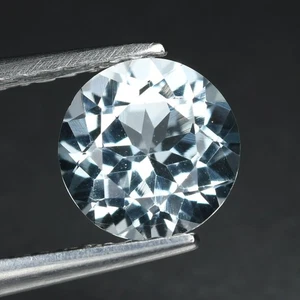 1.02 Ct Tremendous Perfect Round Cut 6.2 MM 100% Natural Blue Brazil Aquamarine - Picture 1 of 5