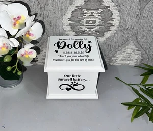 Handgefertigte personalisierte Asche Schatulle Urne Erinnerungsbox Gedenkschatulle smsqpet - Bild 1 von 7