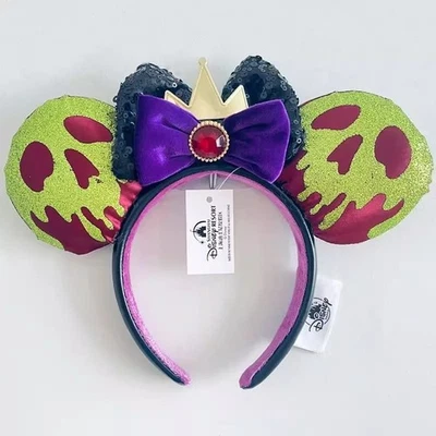 Disney Parks Snow White Evil Queen Poison Apple Minnie Ears Headband US POST - Image 1 of 4