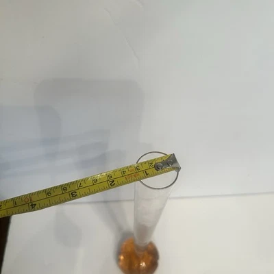 Jarrón vintage rosa controlado burbuja arte vidrio brote único floral cresta MCM retro Foto 1 de 4