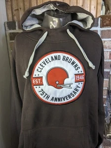 Cleveland Browns 75th Anniversary Pullover Hoodie 2XL Antigua Brown Condition A+ - Picture 1 of 13