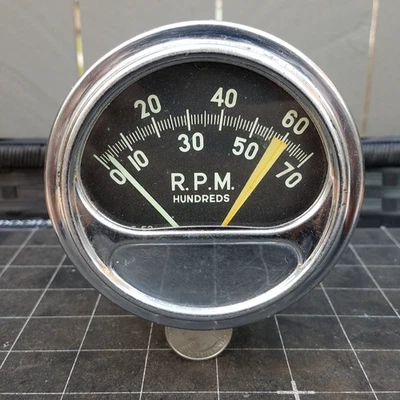 Vintage Sun Tachometer RC-72 Tach 7K OEM GM 62 Chevy Impala 6K Redline - Image 1 of 4
