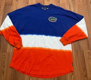 Florida Gators Spirit Jersey Men Large Oversized Tie Dye Long Sleeve Blue Orange - Picture 1 of 10