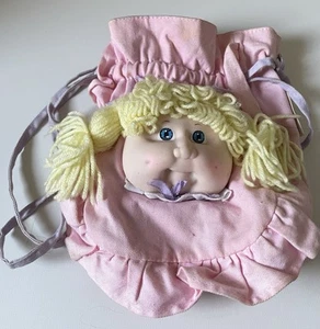 1983 Cabbage Patch Kids Drawstring Bag / Purse - Pink - Rare - Vintage CPK - Picture 1 of 8