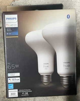 NEW Philips Hue 65W Bluetooth Smart LED Bulb - E26 BR30 - 800 Lumens 2PACK - Image 1 of 3