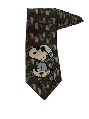 Peanuts 50th Anniversary Snoopy Joe Cool Cartoon Novelty Necktie Silk - Image 1 of 4