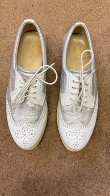 ECCO女式Hydromax白色/银色高尔夫鞋SIZE 39 — 第 1/4 张图片