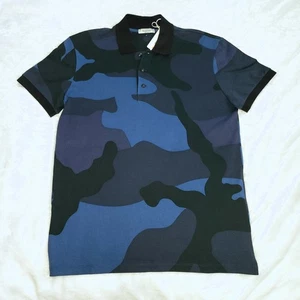 Valentino Blue Camouflage Cotton Polo Shirt | Size M | UVP 750 $ | Neu mit Etikett - Bild 1 von 9