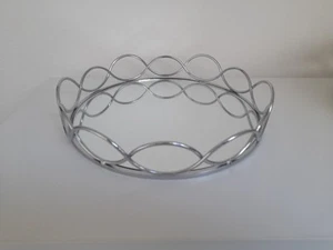 Design Spiegeltablett Deko-Tablett silber chrom rund - Bild 1 von 5