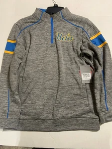 UCLA Bruins Pullover Youth M Gray Blue NCAA 1/4 Zip Long Sleeve NWT - Picture 1 of 4
