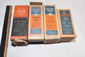 LOT Vintage EMPTY Vacuum Tube Display Boxes Retro Artwork CUNNINGHAM RCA - Picture 1 of 4
