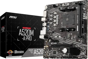 MSI A520M-A PRO, AMD A520, S AM4, DDR4, SATA3, M.2, Realtek GbE, USB 3.2 Gen1 A, - Picture 1 of 6