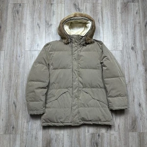 C.P Company Vintage 03/04 Hooded Down Parka Jacket Fur Rabbit Khaki Mens Size 54 - Picture 1 of 24