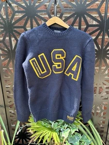 Men’s Polo Jeans Ralph Lauren Letterman USA sweater In Size M - Picture 1 of 5