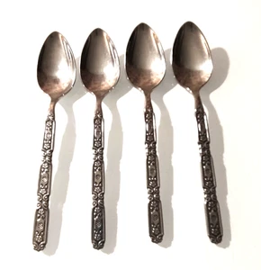 Set aus vier Oneida Raphael Erbstück Würfel schwarzen Akzent Teelöffeln - Bild 1 von 1