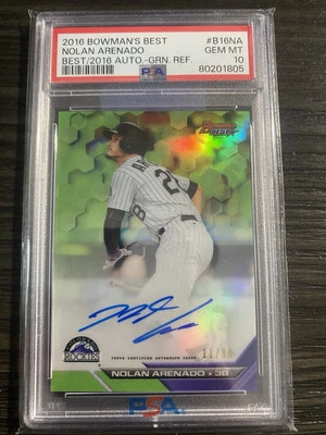 2016 Bowmans Best Nolan Arenado Green On Card Auto #’ed 11/99 Pop 6! Rockies - Image 1 of 4