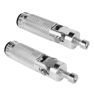 Motorcycle Foot Pegs Front Footrests Foldable Aluminum Alloy Round Design - Picture 1 of 9