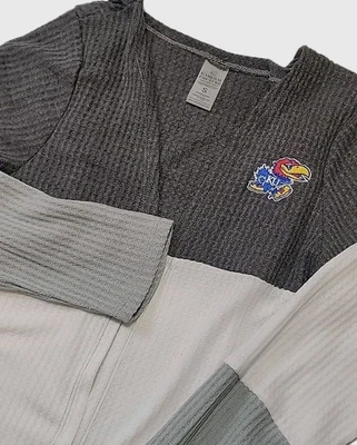 Gameday Couture KU Jayhawks Long Open Cardigan Sweater Small Colorblock  - Image 1 of 4