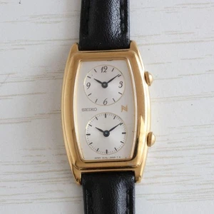 Reloj Seiko Noie 1E20-3AOO Cuarzo 4 Manejas Cara 3x2.1cm Correa Cuero Inoxidable - Imagen 1 de 7