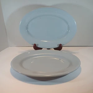 Buffalo China Lune 2 Oval Platters Plates Blue 12.25" x 8.75" Resturantware - Picture 1 of 11