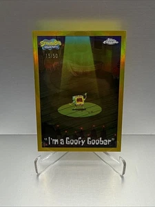 2025 Topps Chrome SpongeBob #65 I’m A Goofy Goober Gold Refractor # /50 - Picture 1 of 5