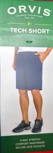 Orvis Men's Tech Short 4 Way Stretch Blue Sz 36 NWOT - Picture 1 of 3