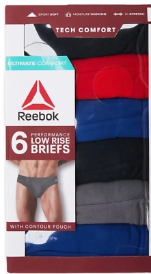Men’s Reebok Tech Comfort Performance Low Rise Briefs Underwear, 6-Pack, 2XL - Image 1 of 4